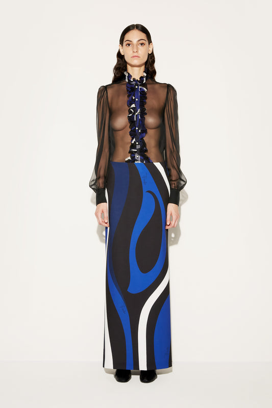 Marmo-Print Long Skirt View 2 - Pucci