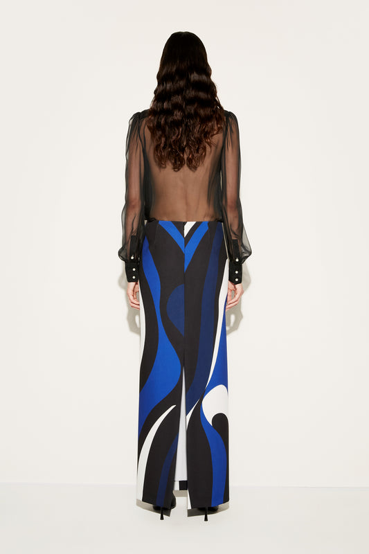 Marmo-Print Long Skirt View 3 - Pucci