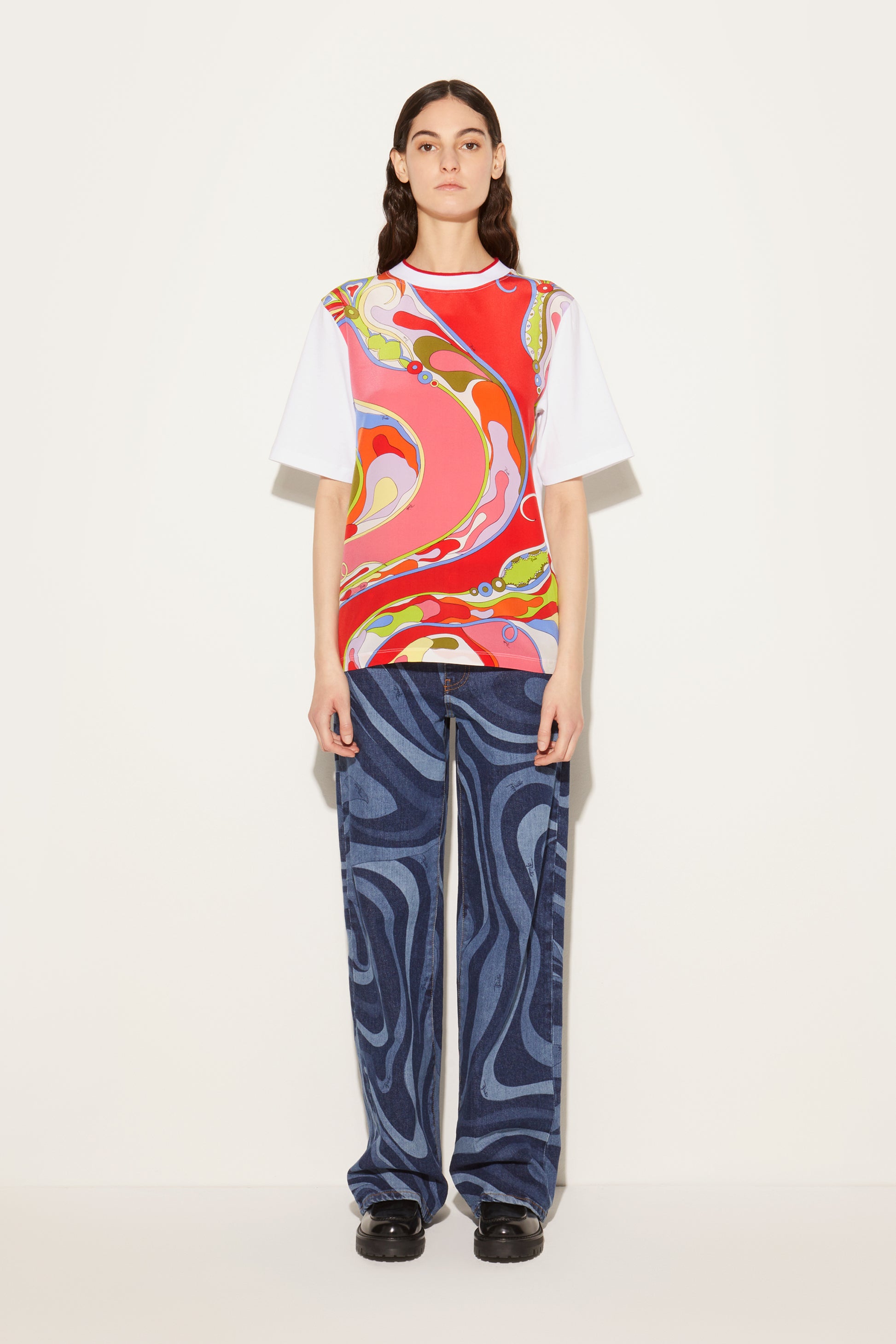 Orchidee-Print T-Shirt View 2 - Pucci