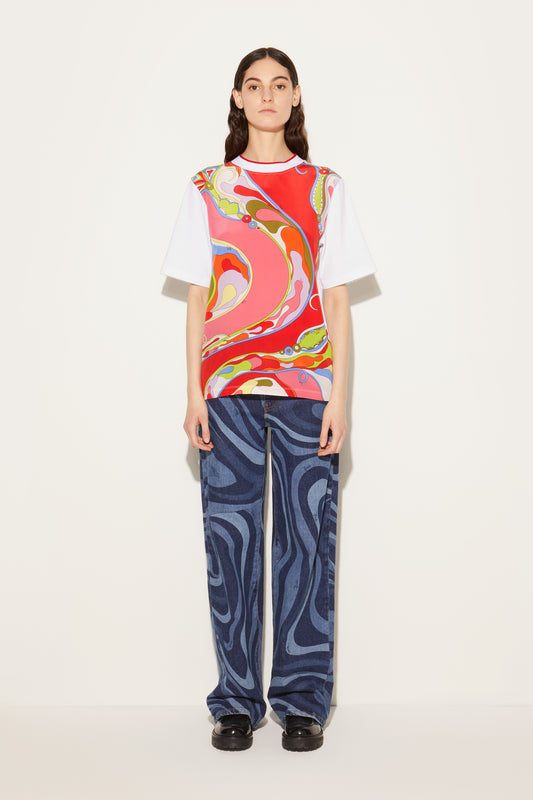 Orchidee-Print T-Shirt View 2 - Pucci