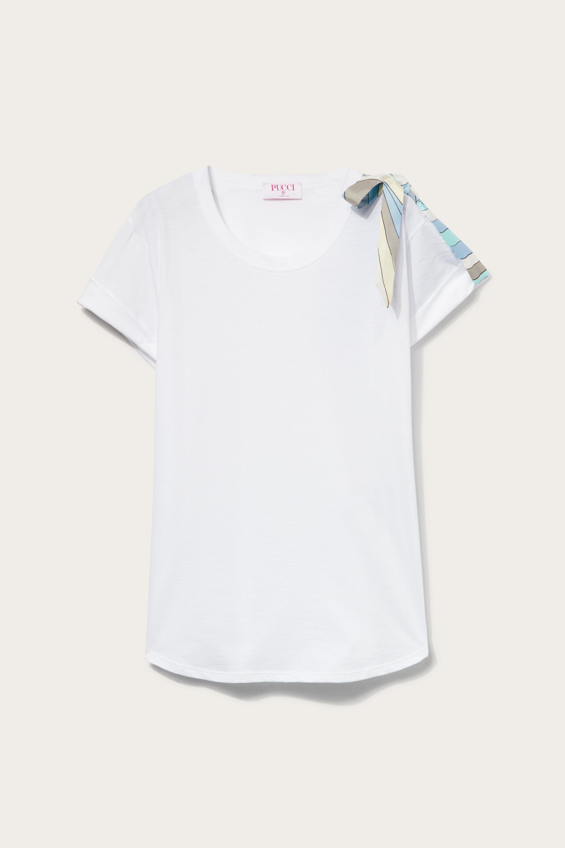 Bow-Embellished Cotton T-Shirt View 1 - Pucci