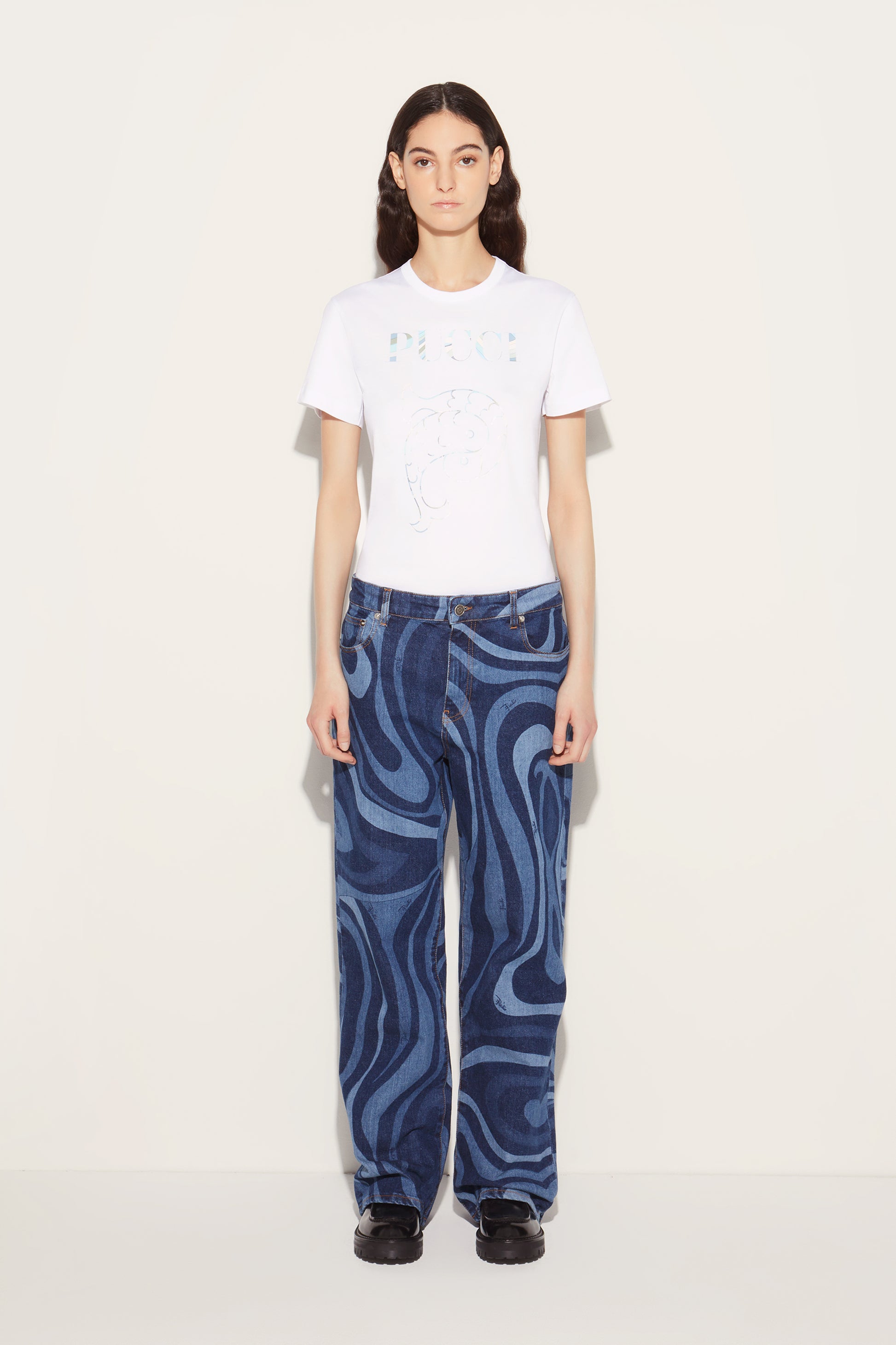 Logo-Print Cotton T-Shirt View 2 - Pucci