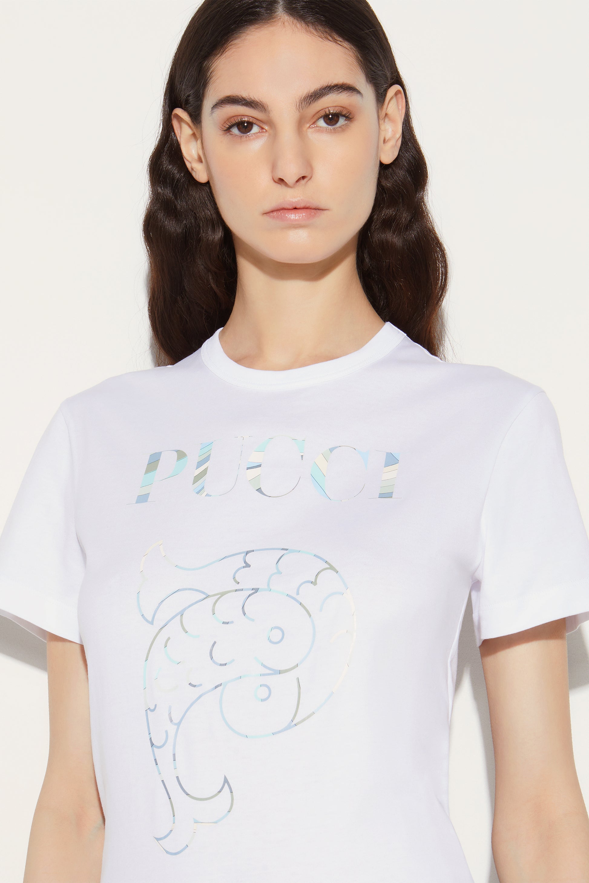 Logo-Print Cotton T-Shirt View 5 - Pucci