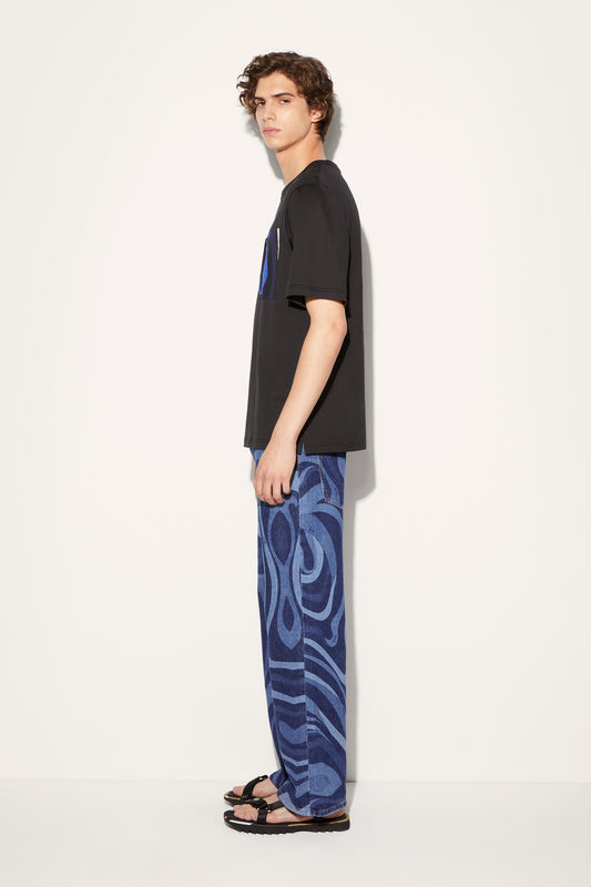 Marmo-Print Cotton T-Shirt View 3 - Pucci