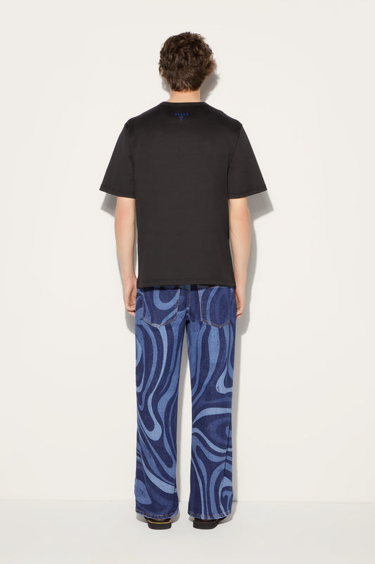 Marmo-Print Cotton T-Shirt View 4 - Pucci