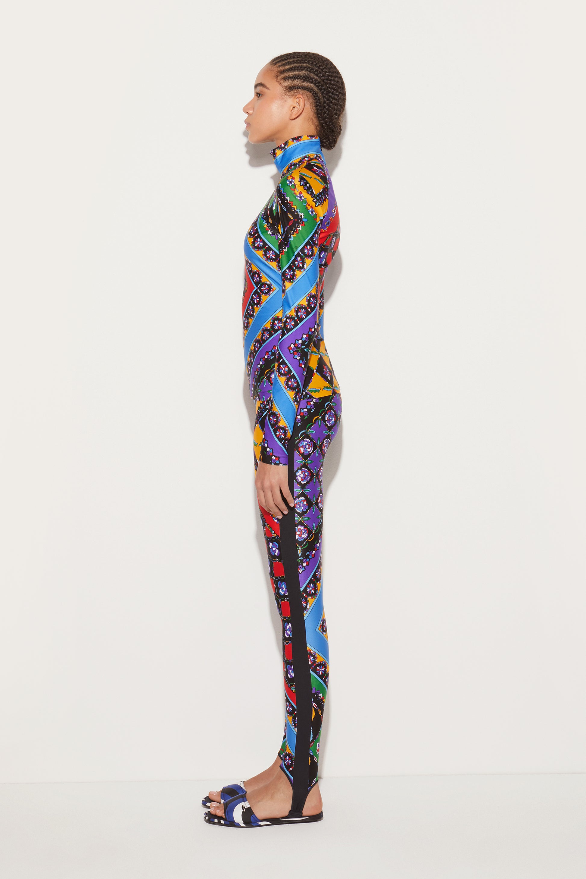 Festa-Print Stirrup Leggings View 3 - Pucci