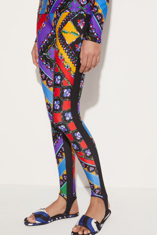 Festa-Print Stirrup Leggings View 5 - Pucci