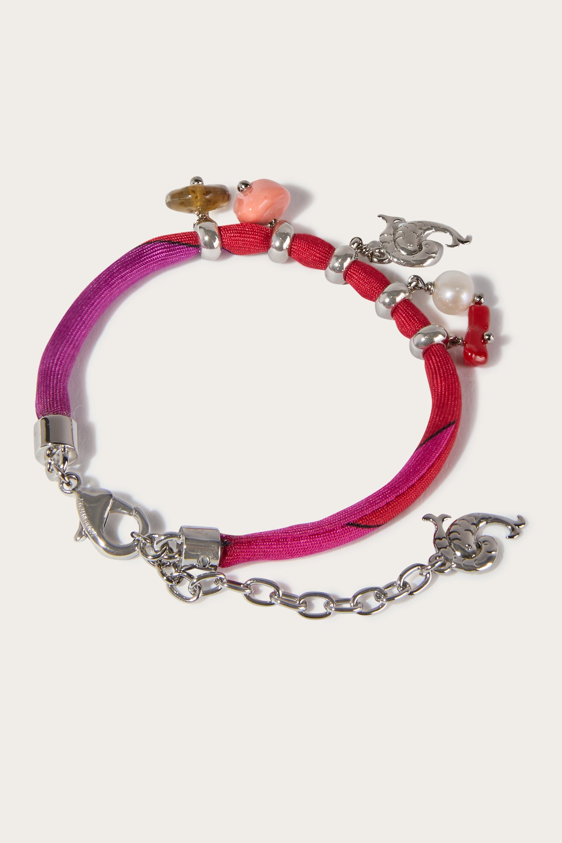 Silk Bracelet with Charms View 3 - Pucci