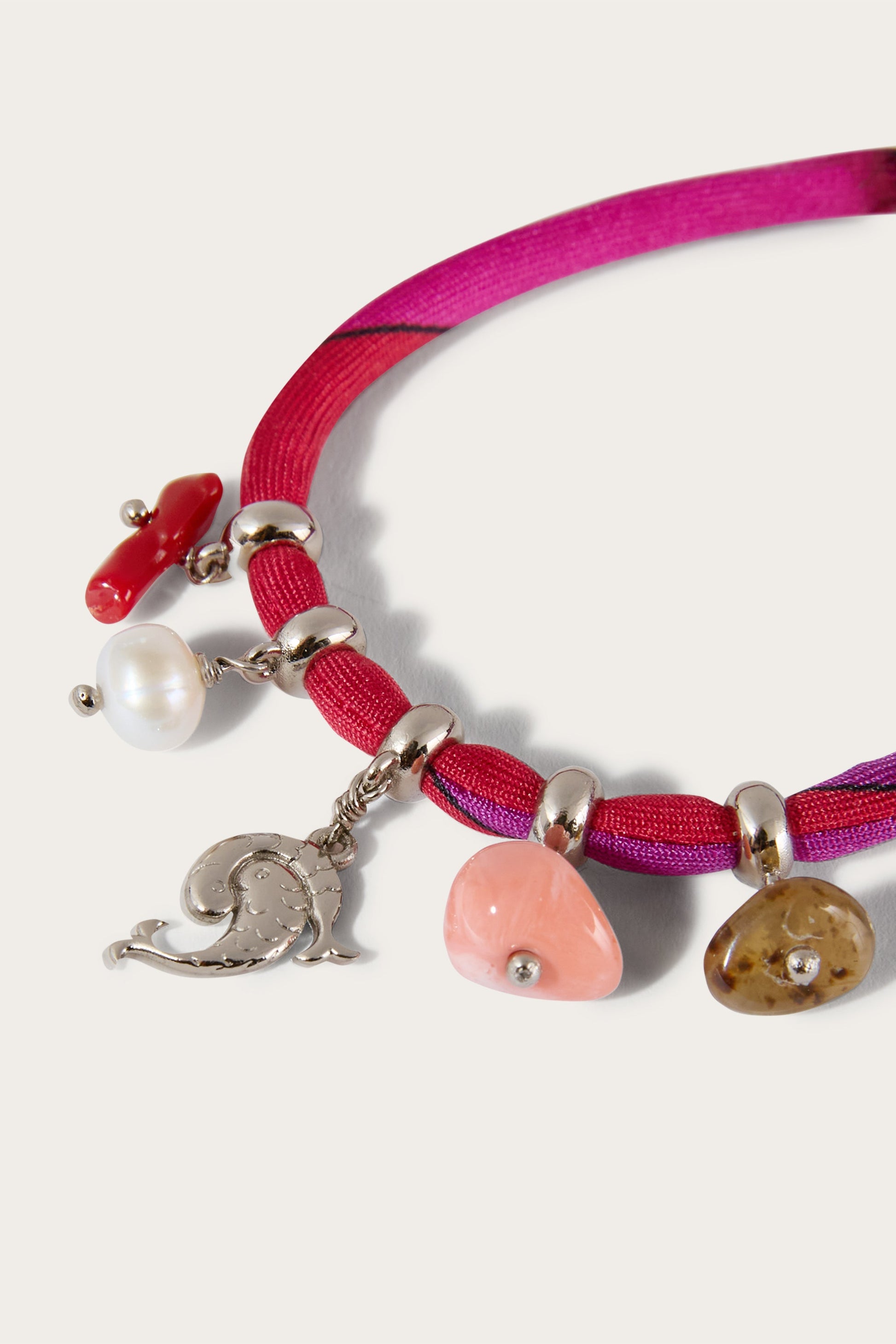Silk Bracelet with Charms View 4 - Pucci