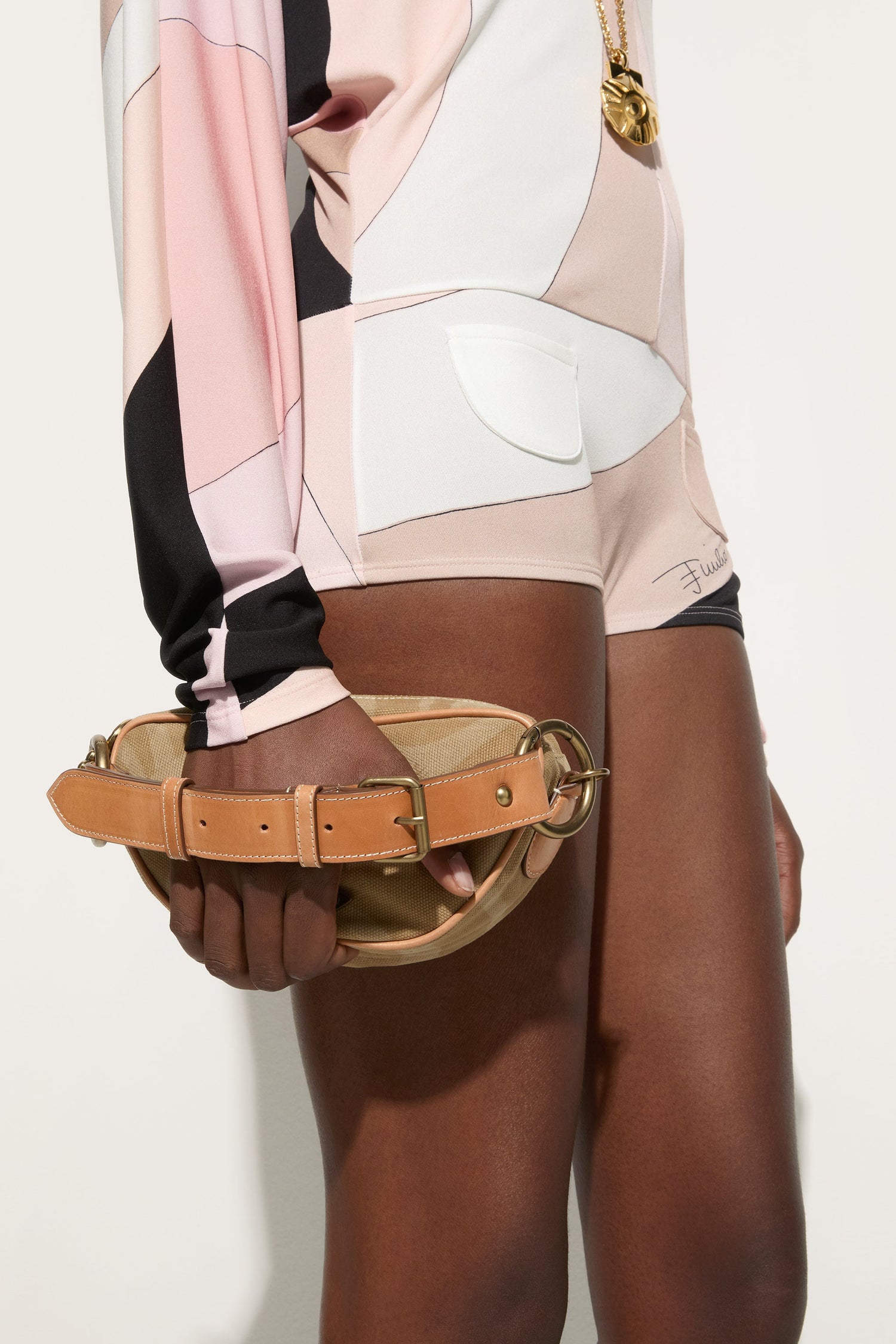 Borsa Crossbody in Stampa Marmo