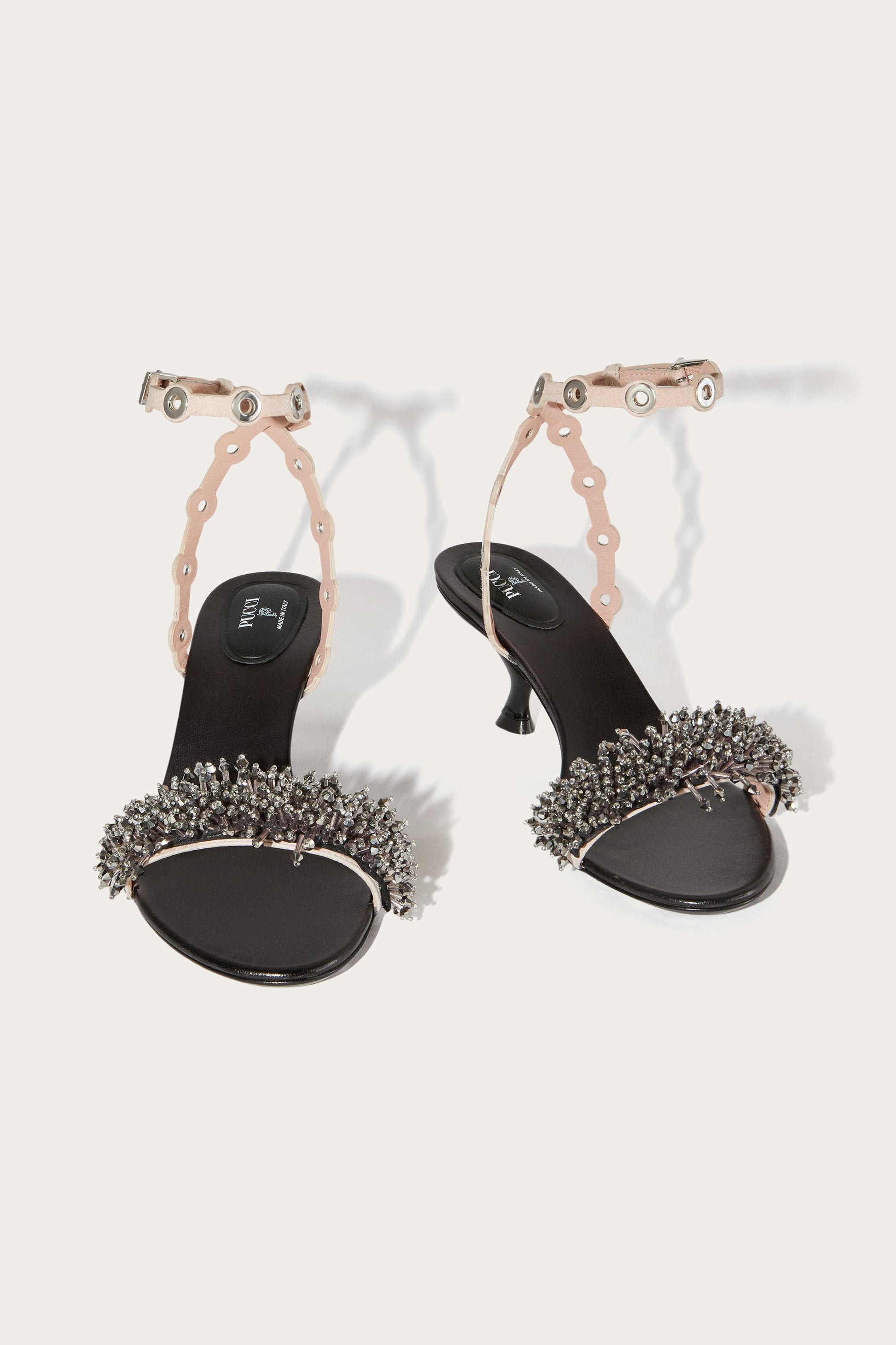 Emilio Low Heel Embroidered Sandals View 4 - Pucci