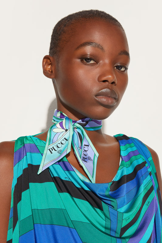 Foulard in Seta con Mix Di Stampe