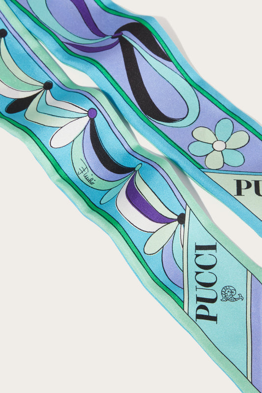 Foulard in Seta con Mix Di Stampe