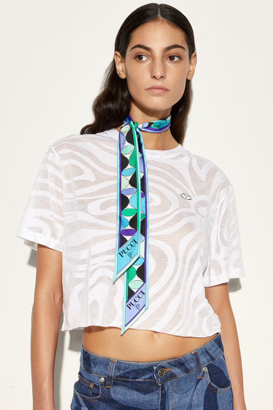 Foulard in Seta con Mix Di Stampe
