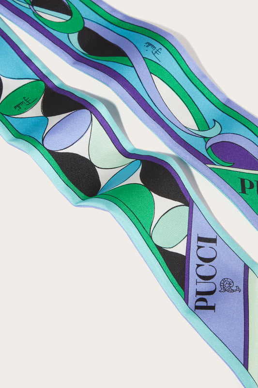 Foulard in Seta con Mix Di Stampe