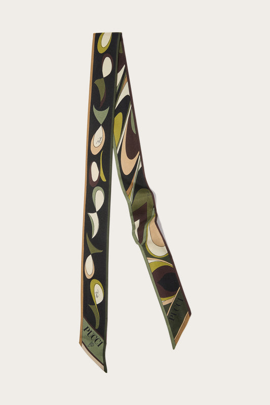 Foulard in Seta Stampe Onde e Pesci