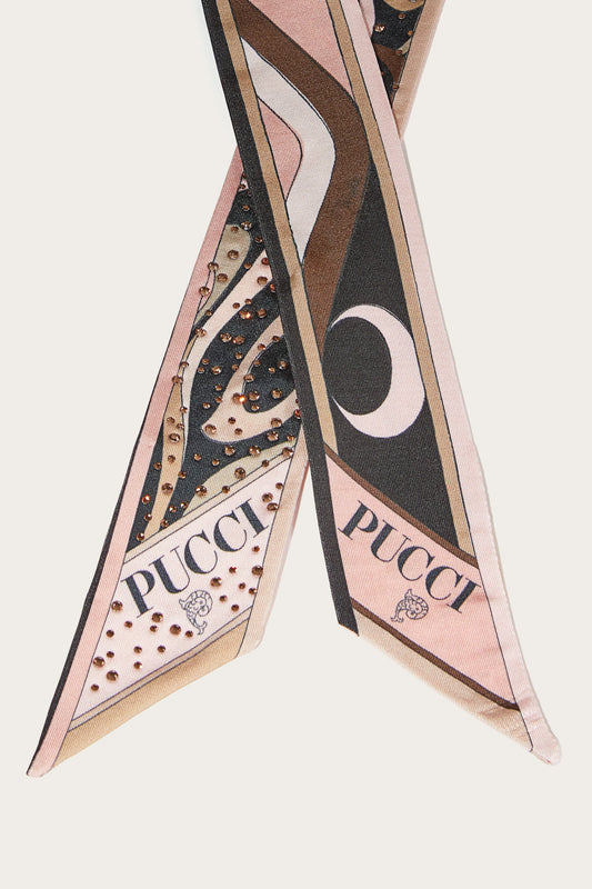 Marmo and Moiré Print Jersey Satin Band View 3 - Pucci
