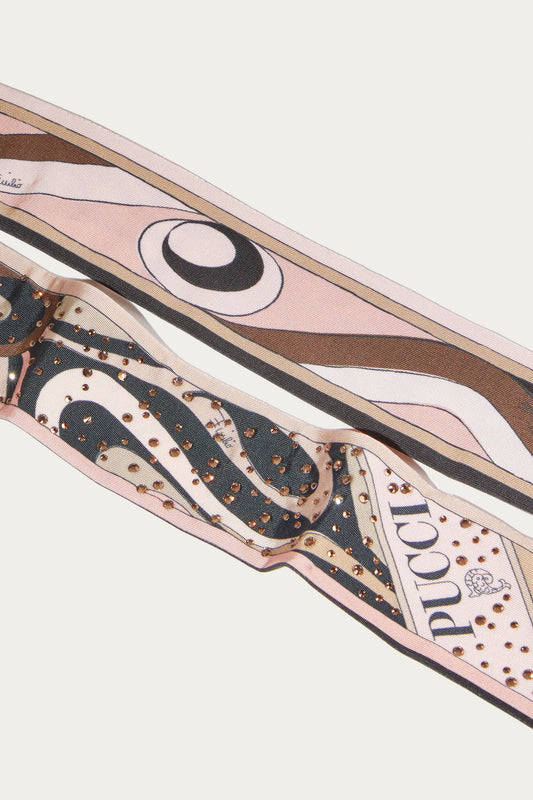 Marmo and Moiré Print Jersey Satin Band View 4 - Pucci
