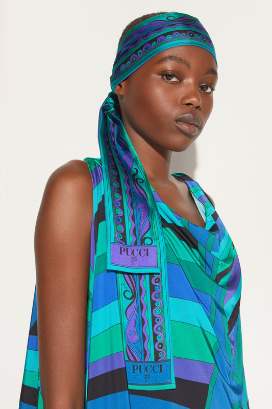 Foulard in Seta con Mix Di Stampe