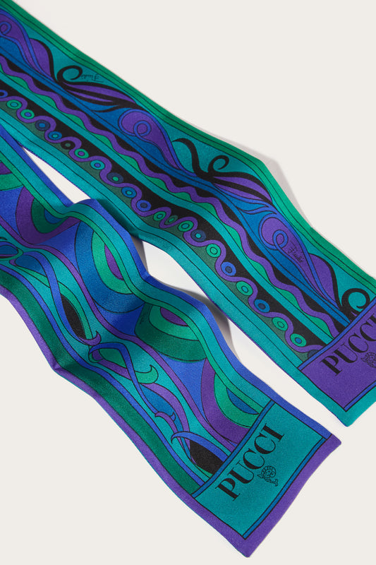 Foulard in Seta con Mix Di Stampe