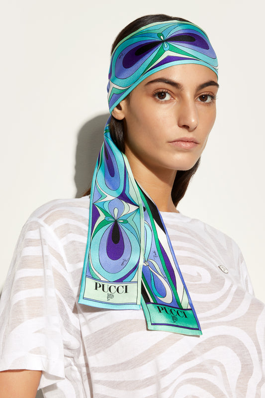 Foulard in Seta con Mix Di Stampe