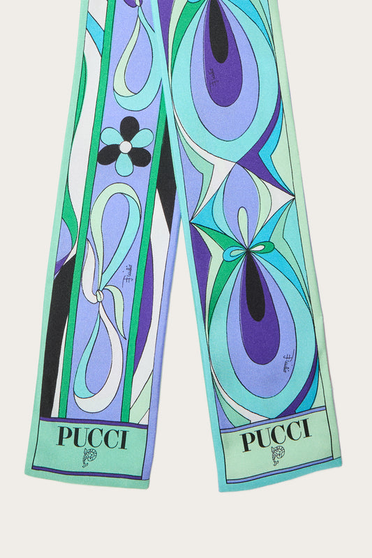 Foulard in Seta con Mix Di Stampe
