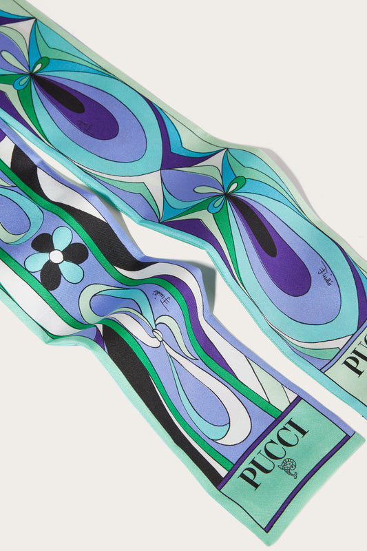 Foulard in Seta con Mix Di Stampe