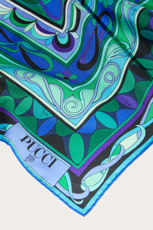Foulard in Seta con Mix Di Stampe