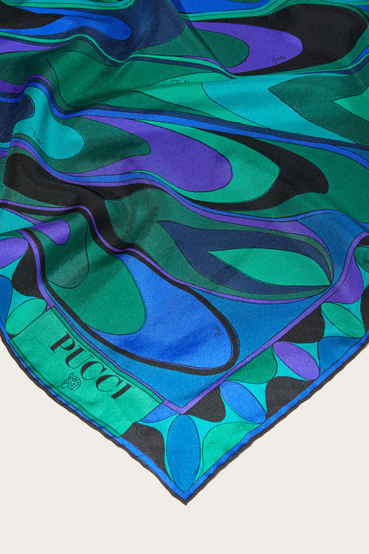 Foulard in Seta in Stampa Onde E Iride
