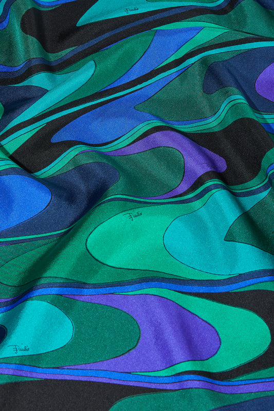 Foulard in Seta in Stampa Onde E Iride