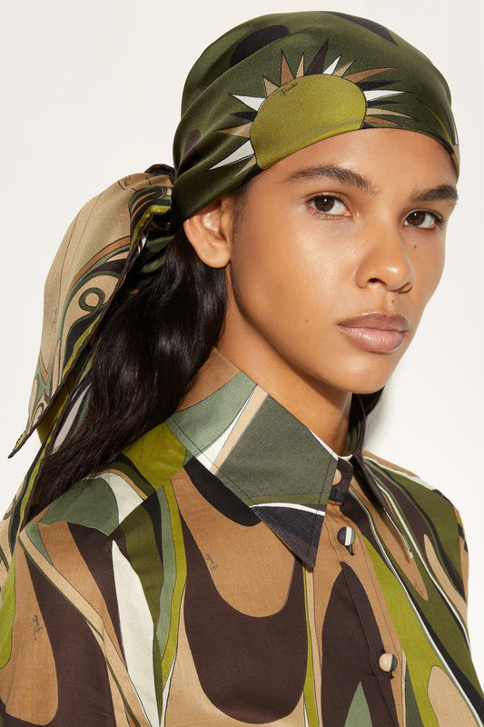 Foulard in Twill Di Seta in Stampa Stella