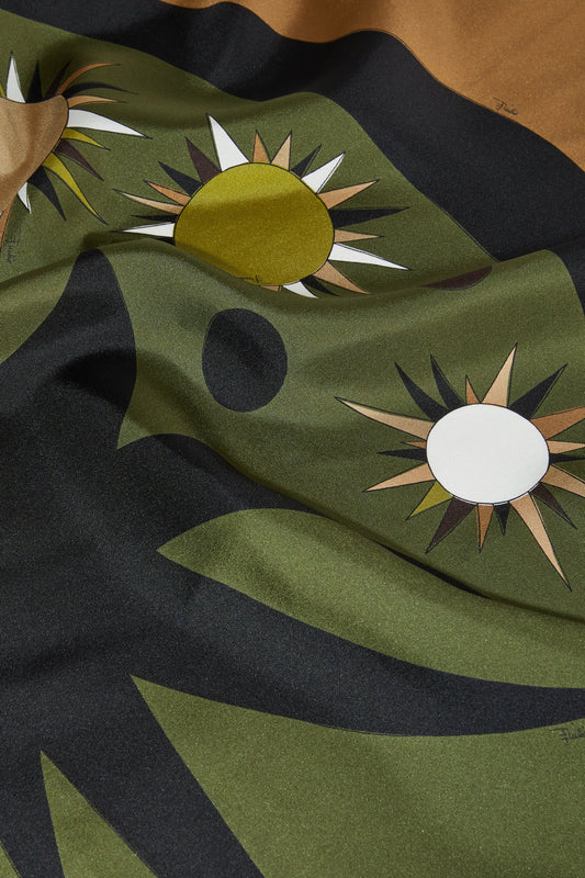 Foulard in Twill Di Seta in Stampa Stella