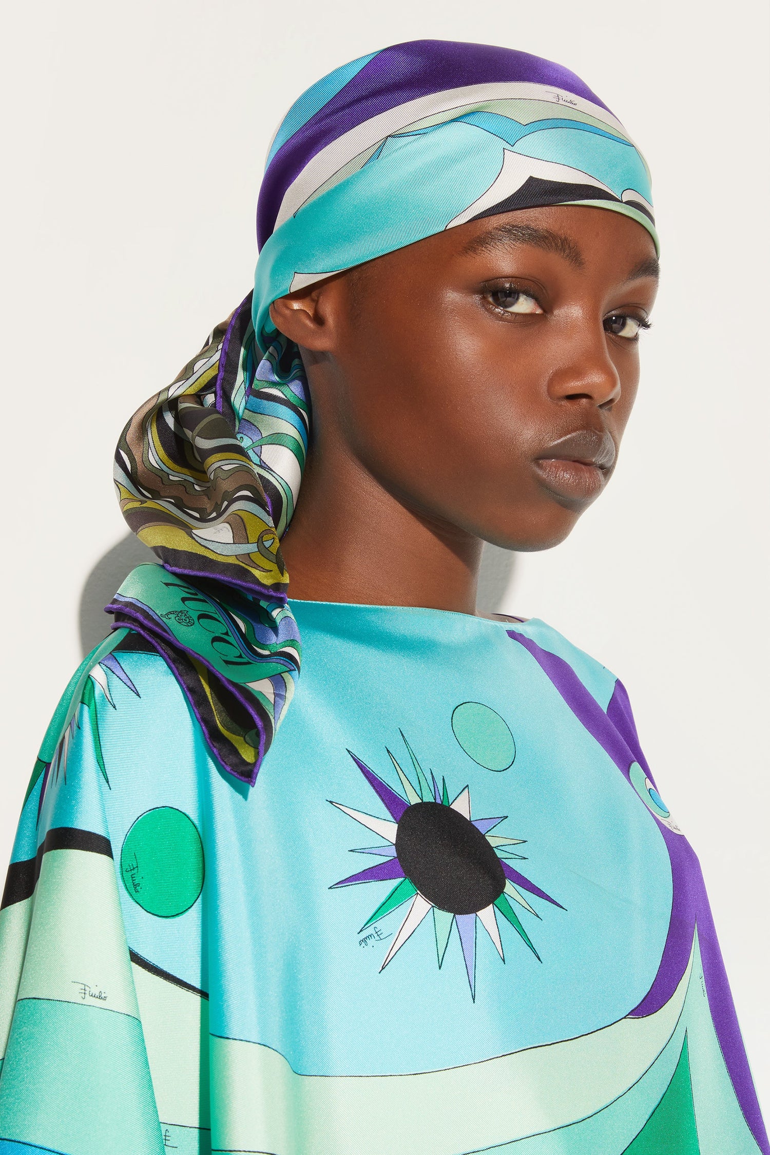 Foulard in Seta Double Face Stampa Orchidee
