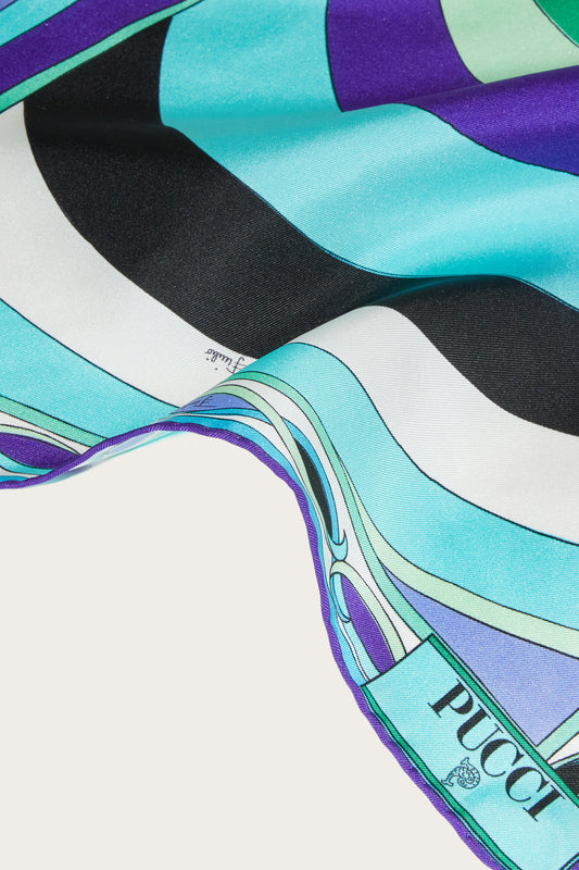 Foulard a Triangolo in Seta in Stampa Iride