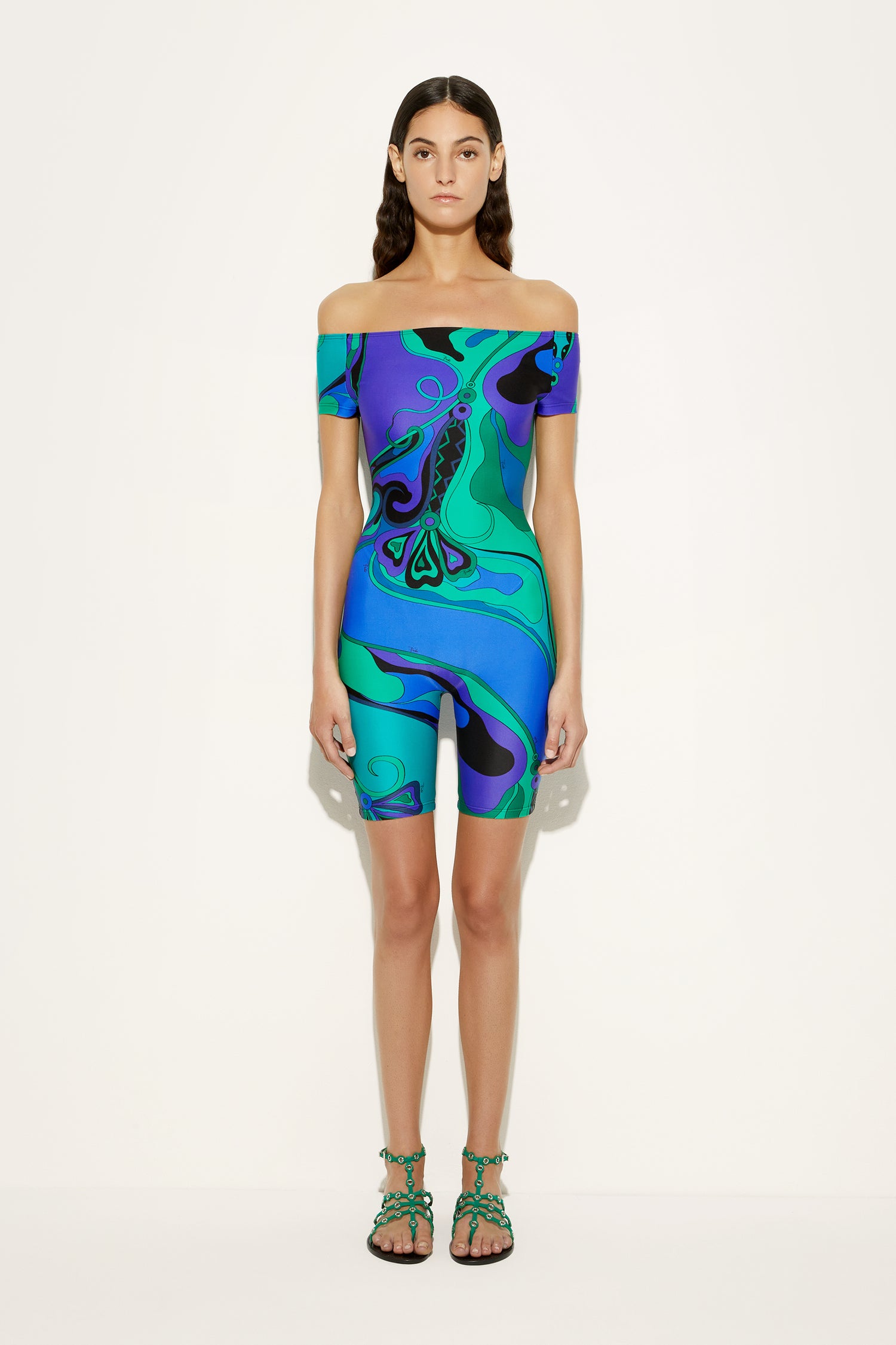 Jumpsuit in Lycra in Stampa Orchidee