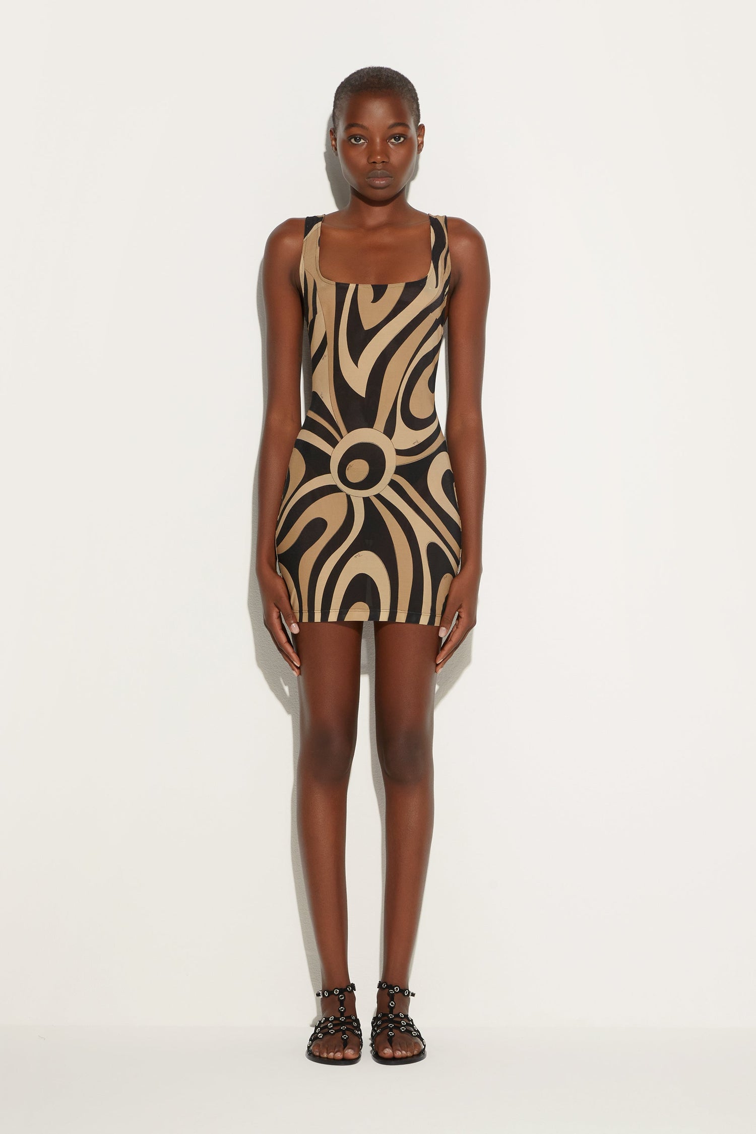 Marmo Square Neckline Mini Dress