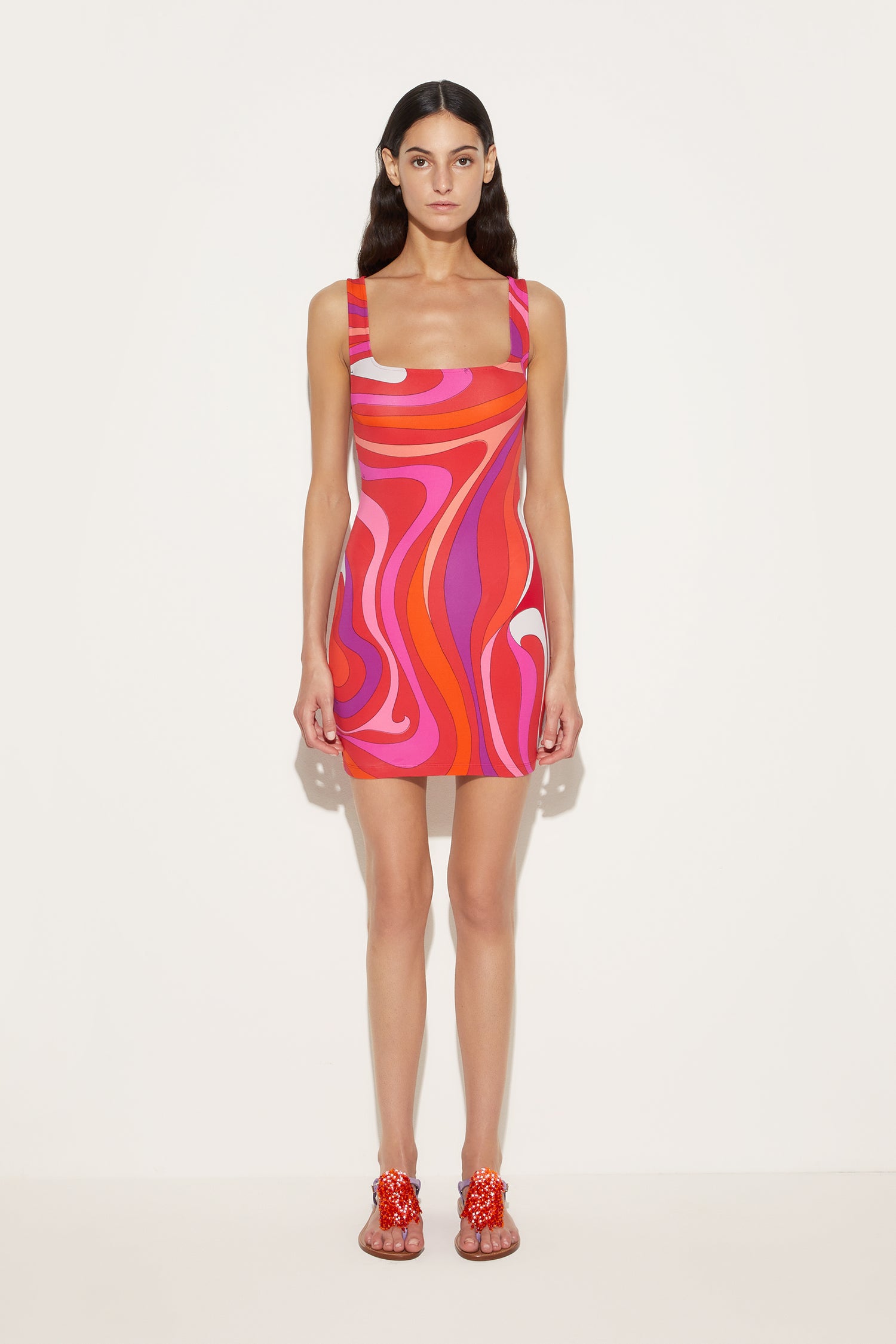 Marmo Print Mini Dress