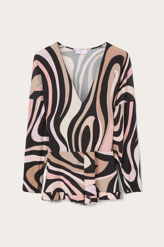 Mini jumpsuit in stampa Marmo