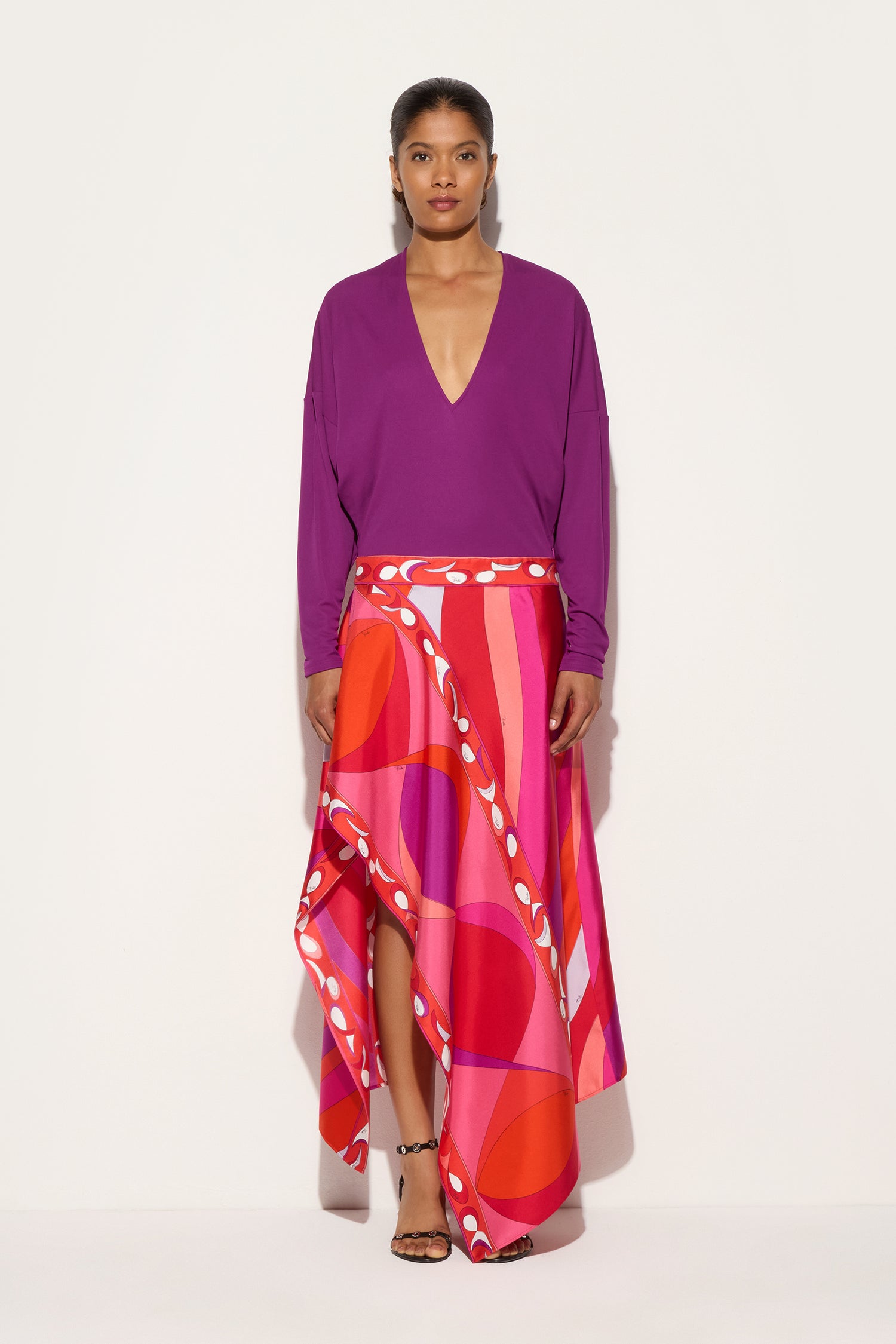 Pesci Print Long Dress