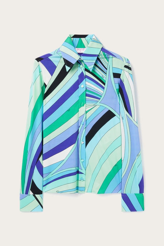 Camicia Aderente in Stampa Iride