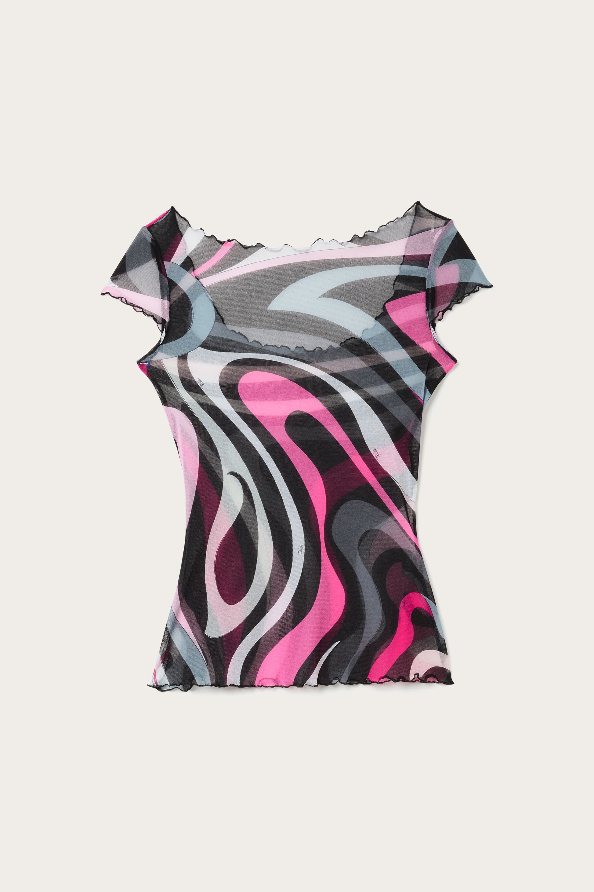 Marmo Print Tulle Top View 1 - Pucci