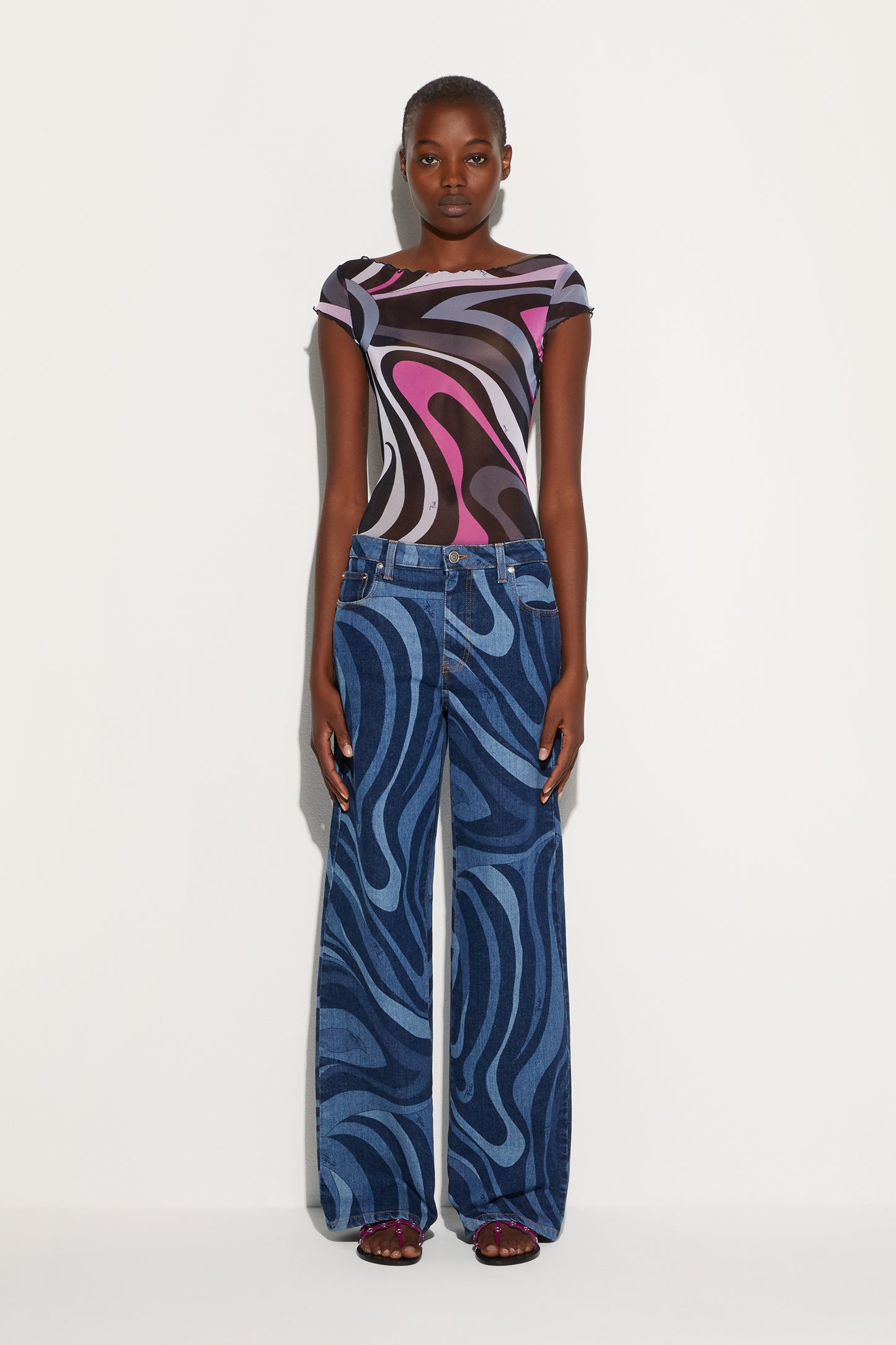 Marmo Print Tulle Top View 2 - Pucci