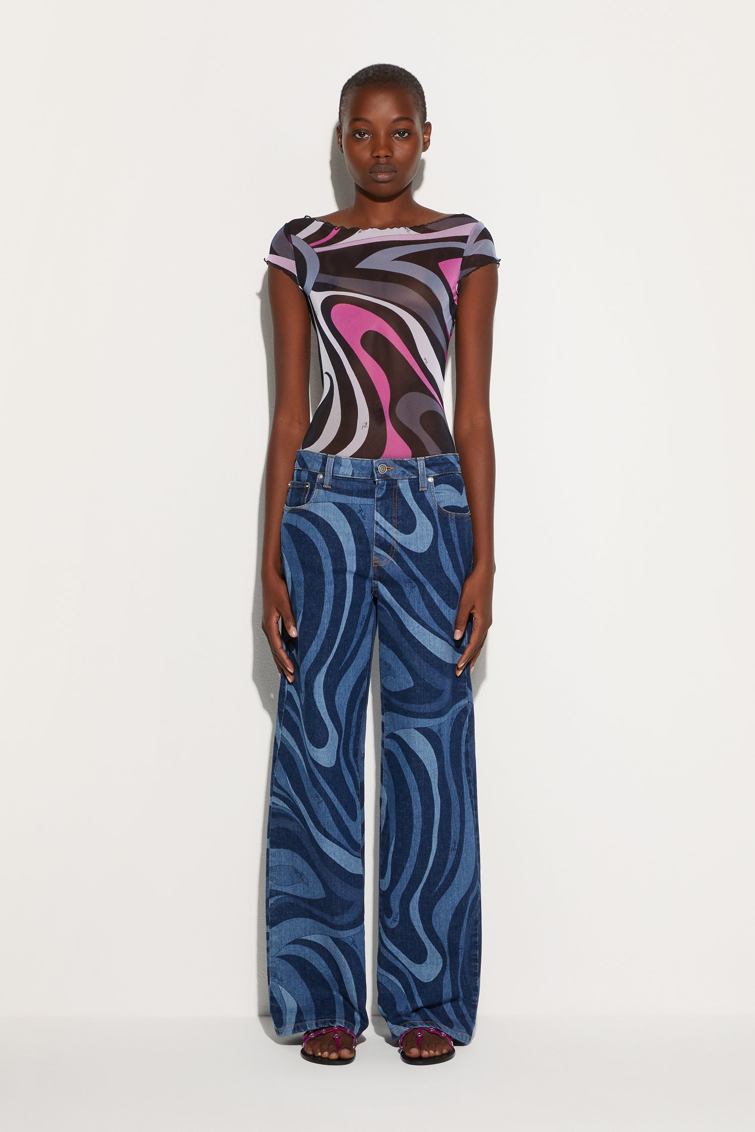 Marmo Print Tulle Top View 2 - Pucci