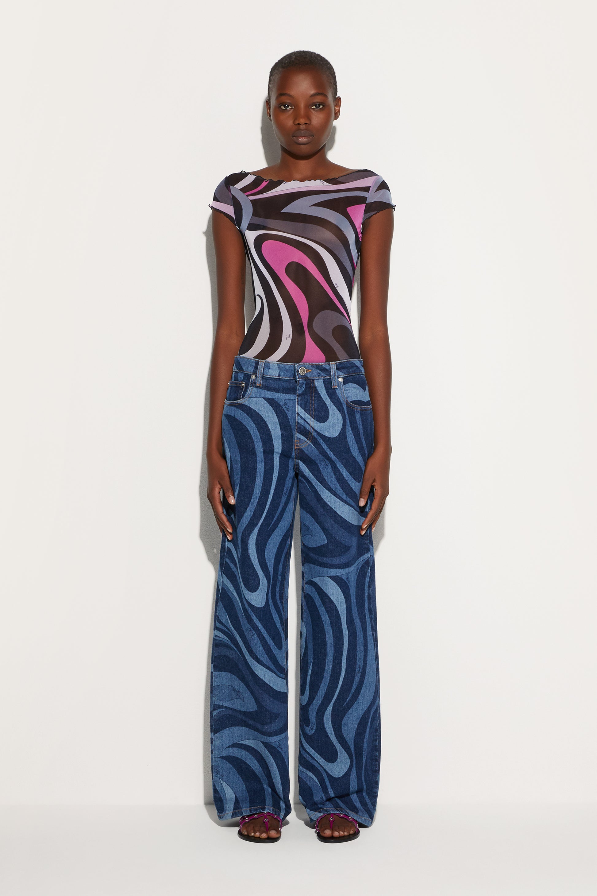 Marmo Print Tulle Top View 2 - Pucci