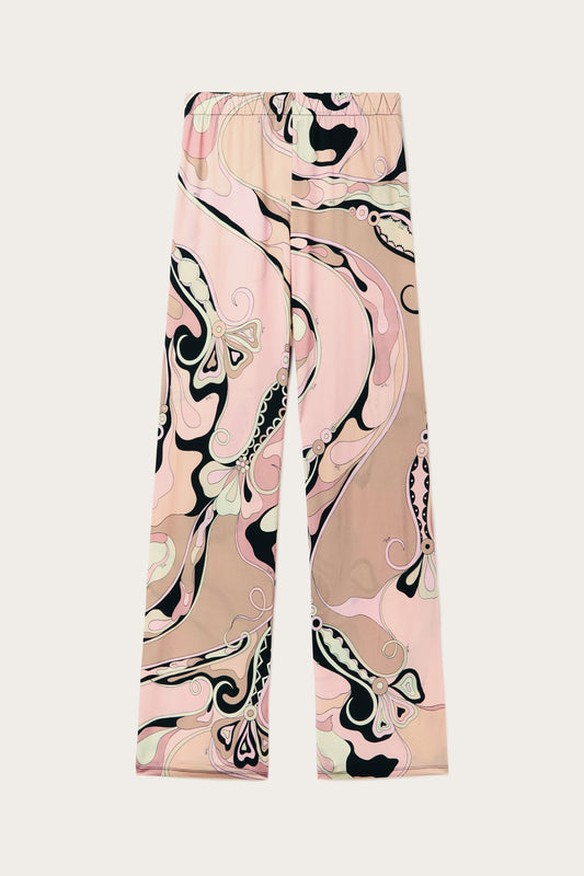Pantaloni in Jersey con Stampa Orchidee