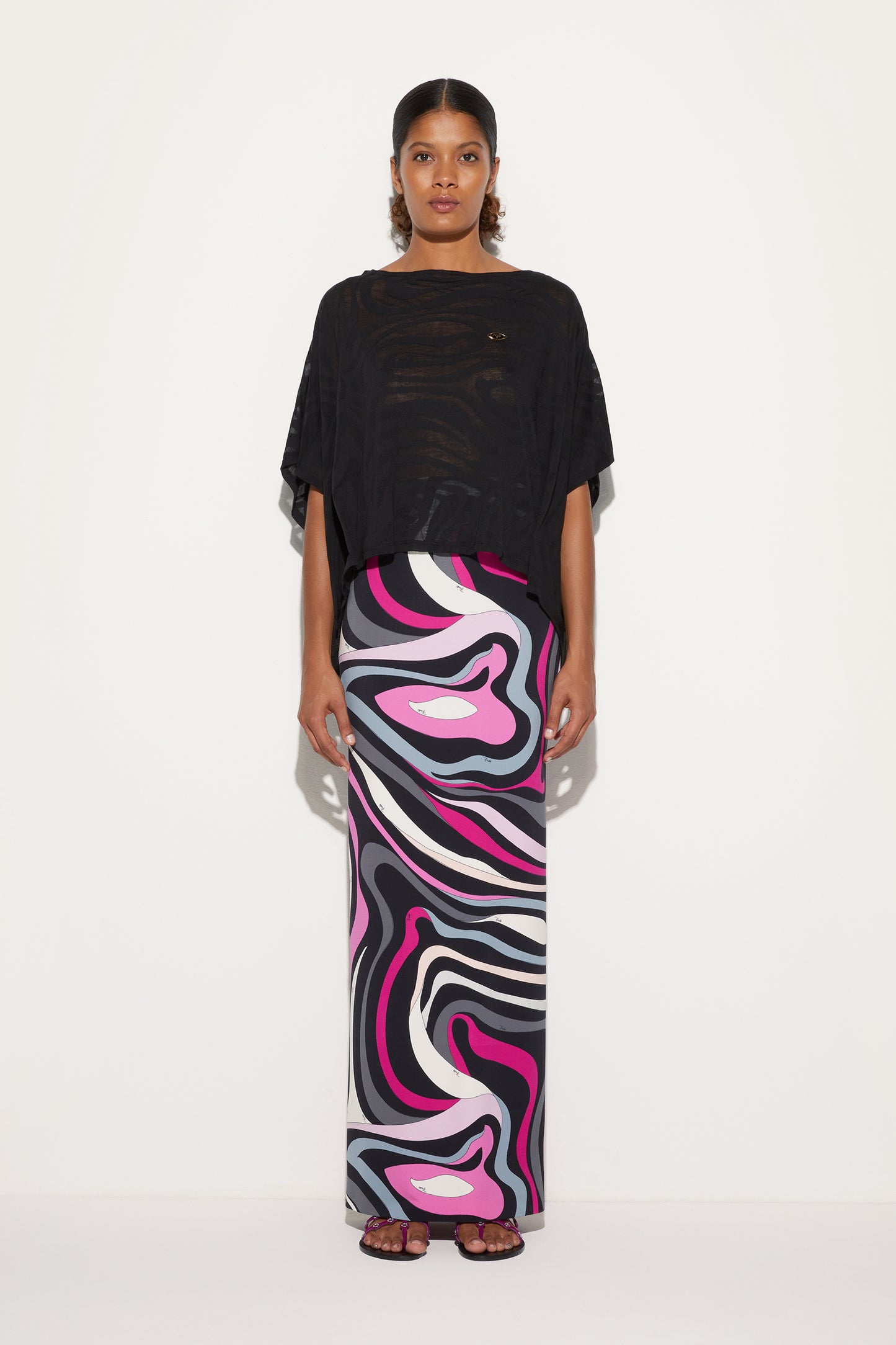 Marmo Print High Waist Skirt View 2 - Pucci