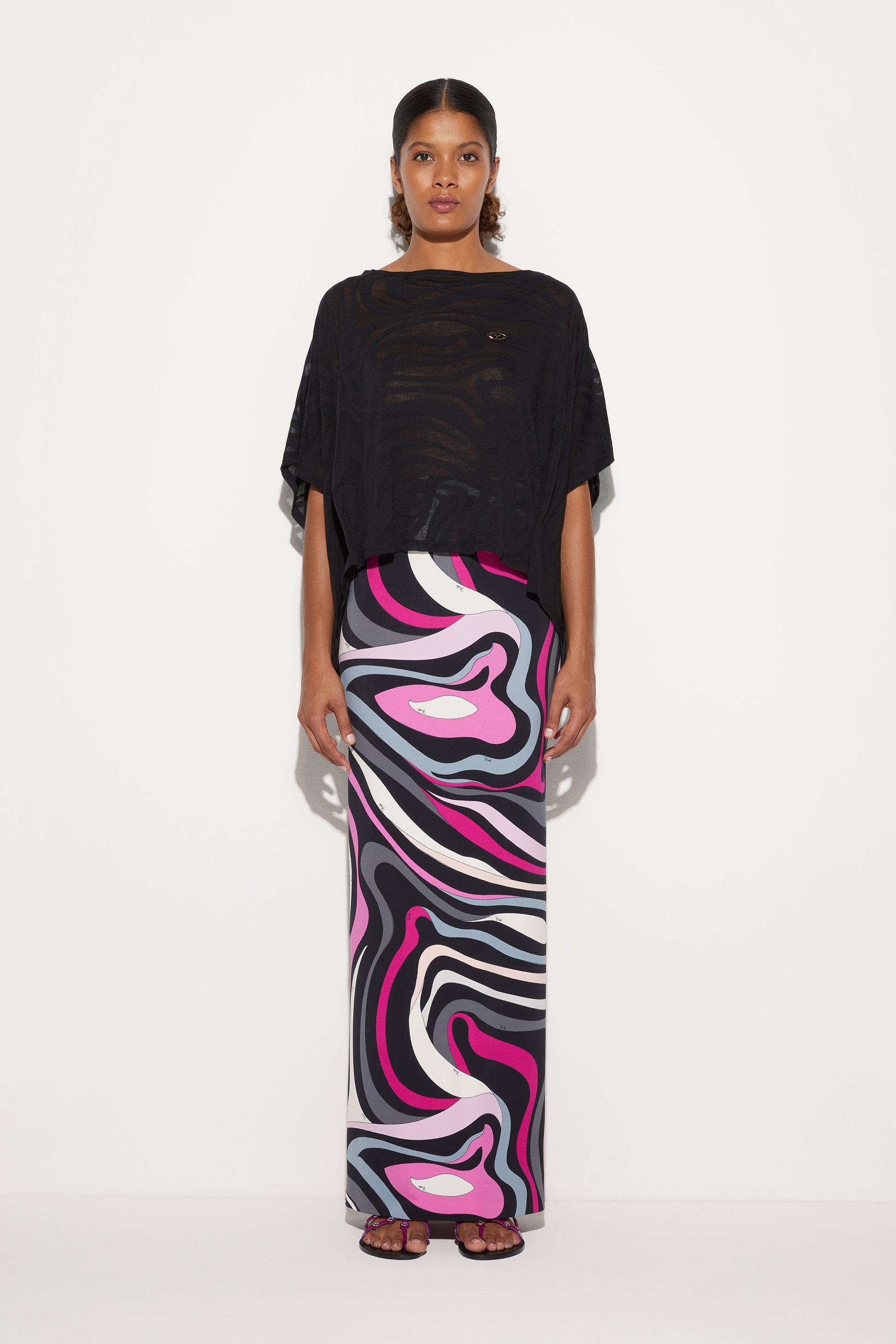 Marmo Print High Waist Skirt View 2 - Pucci