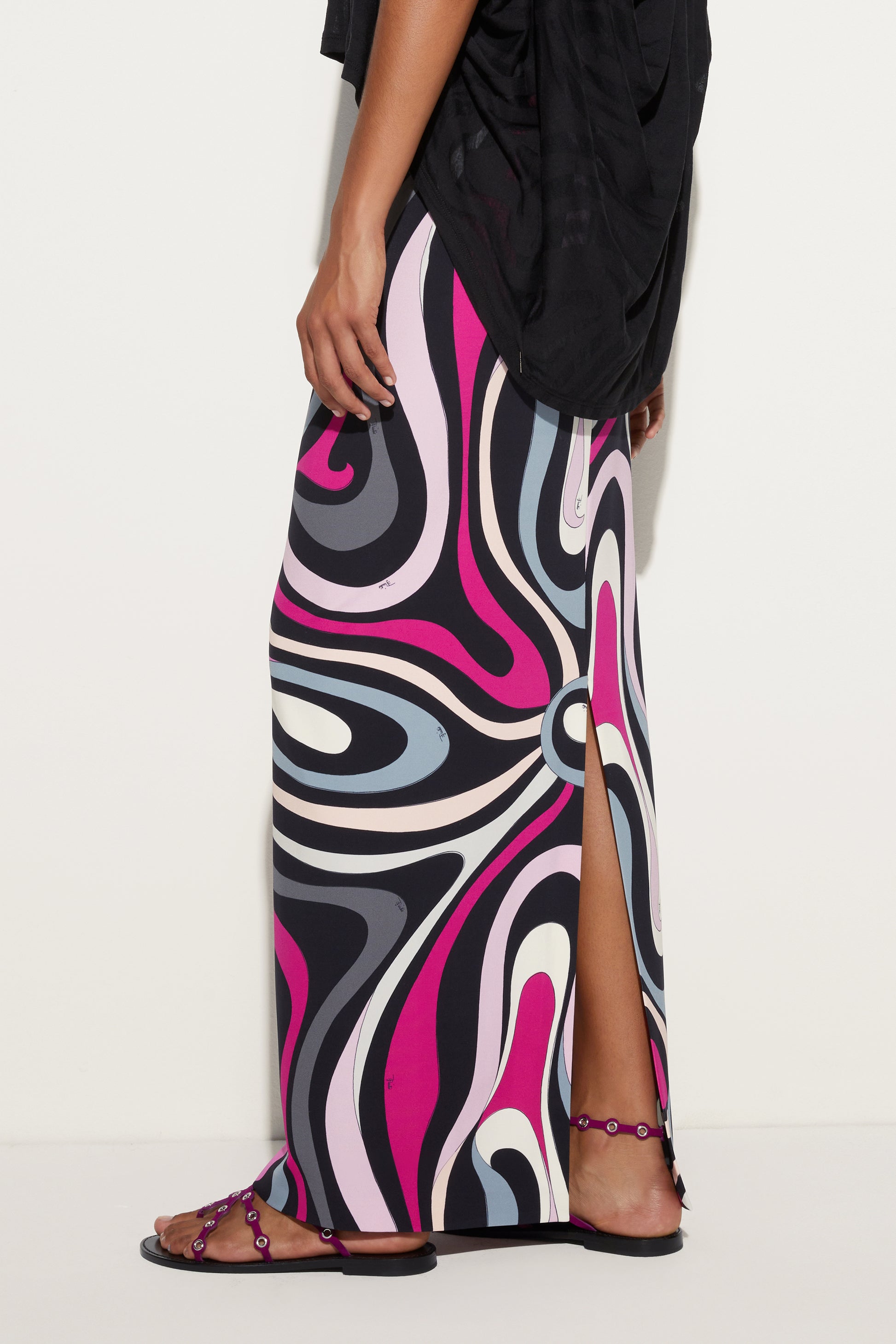 Marmo Print High Waist Skirt View 3 - Pucci