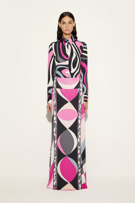 Pesci Print Long Skirt View 2 - Pucci