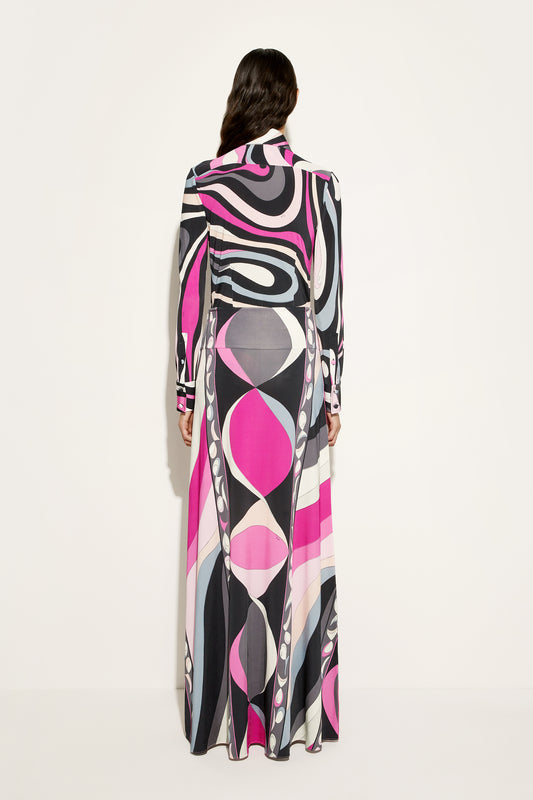Pesci Print Long Skirt View 4 - Pucci